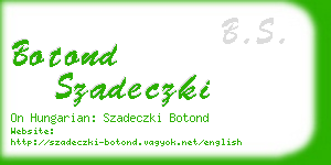 botond szadeczki business card